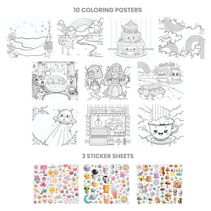 Fashion Angels Capybara & Co. Collage Activity Set, Includes 8 Sticker Sheets, 10 Sticker-by-Number Posters & 15 Drawing Pages, for Ages 6+ - style: Capybara & Co