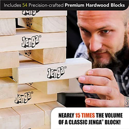Jenga GIANT - Hardwood Blocks - Stacks to Over 5 feet - Officially Licensed - JS7 - style: JS7