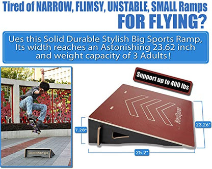 Kids Jumping Ramp for Skateboard, Bike, Scooter, BMX, RC Car and Dirt Bike, 25.2 in, Red - color: Red, size: L200