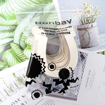 Honbay 24PCS Horseshoe Shaped Blank Unfinished Wood Discs Slices for DIY Crafts