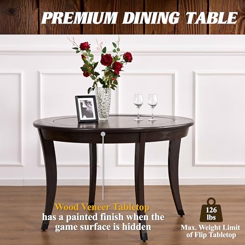 Barrington Poker Multiple Styles Folding Poker Table & Poker Table Top/Dining Table Collection, Durable Padded Rail Tables with Felt Playing Surface, Perfect for Texas Holdem Games - style: 48 In. Onyx Poker Table (6 Player)