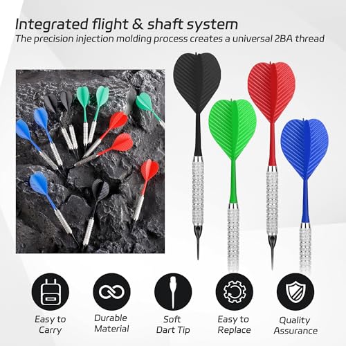 CyeeLife Plastic Tip Darts,12pcs Soft Darts Set with 100 Plastic Tips for Electronic Dartboard