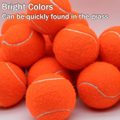 SHYUJAJIE Tennis Balls, 90 Pack Training Tennis Balls Bulk, High Elasticity Practice Tennis for Beginner, Exercise Playing Balls for Pet Dog - color: Orange