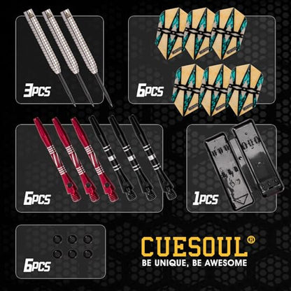 CUESOUL Tungsten Steel Tip Darts- Precise Barrels 18 19 21 24 Grams - color: 22 Grams