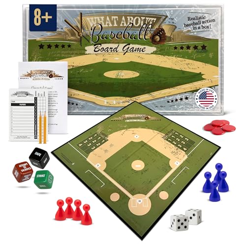 Baseball Gifts for Boys 8-12, Baseball Board Games for Kids and Adults with Dice, Tokens, & Score Pad, Fun Indoor Game with Basic and Advanced Play, Family Friendly Sports Board Game for All Ages