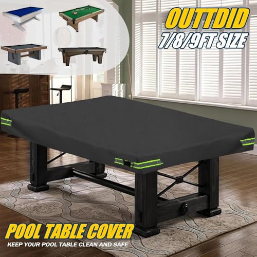 Pool Table Cover - Billiard Table Cover, 600D Waterproof Covers for Billiard Pool Table, Heavy Duty Scratched-Free UV Protection Snooker Furniture Table Cover - color: Black, size: 8ft