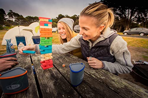 Outside Inside Backpack Portable Wood Block Travel Jenga Game Set