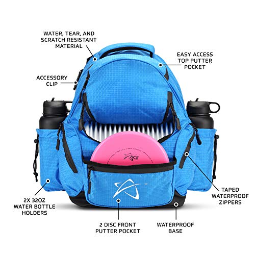 Prodigy Disc BP-3 V3 Disc Golf Backpack | Golf Bag with 20+ Disc Capacity | Large Disc Bag | Tear & Water Resistant - color: Blue