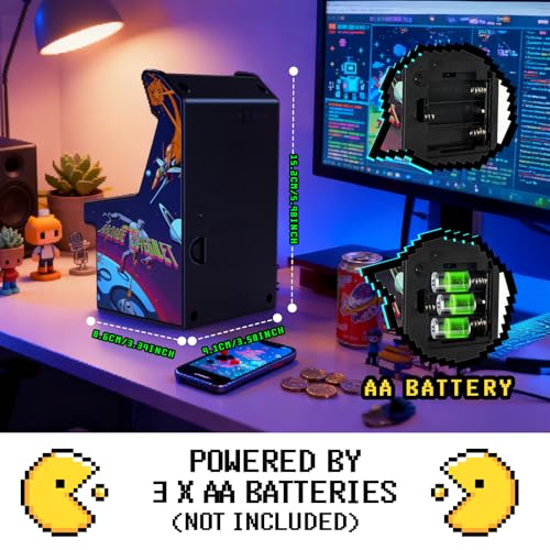 16 Bit Mini Arcade Machine Handheld Games Console for Kids Adults, 8-Way Joystick, 2.5'' Large Screen, 220 Built-in Classic Video Games, Gift for Kids