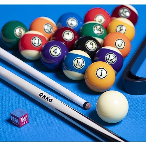 OKKO 1-Piece Pool Billiard House Bar Short Cue Sticks 36”, Screw-On Tip, Pack of 2