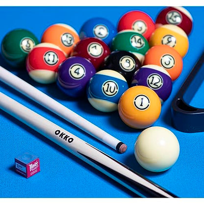 OKKO 1-Piece Pool Billiard House Bar Short Cue Sticks 36”, Screw-On Tip, Pack of 2