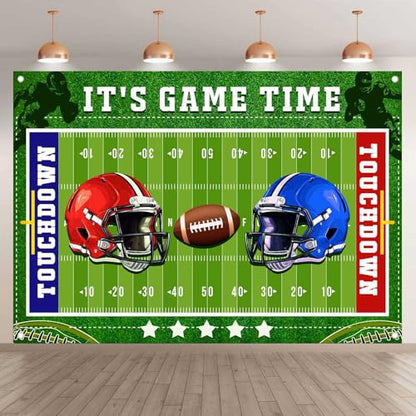 Football Field Backdrop Football Stadium Green Lawn Photography Background Rugby Ball Sports Themed Decor Banner Touchdown Sport Party Supplies for Birthday Baby Shower 9x6ft FULC05 - size: 9x6ft