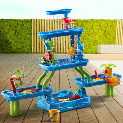 5-Tier Water Table for Toddlers Kids Ages 1-3 3-5 4-8, Sand and Water Table with Rich Activity Set, Summer Outdoor Beach Outside Backgard Pool Toys for Kids Boys Girls - color: Blue9969