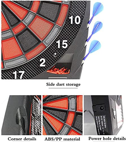 Electronic Dart Board, Electronic Dart Board, Professional Soft Dart Target, Practice Dart Machine with LCD Scoreboard, Powered by AC Adapter Or Battery, for Indoor Garden Office Gifts