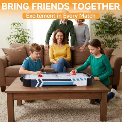 36” Air Hockey Table for Adults – Full-Size Arcade Game Table with LED Electronic Scoreboard, 2 Pushers & 2 Pucks, Portable Mini Air Hockey Table for Home, Office & Game Room