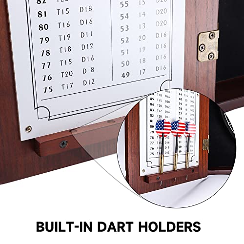 GSE Games & Sports Expert Professional Solid Wood Classic Official Size Dartboard Cabinet with Dart Scoreboard for Game Room. Dartboard & Darts Not Included