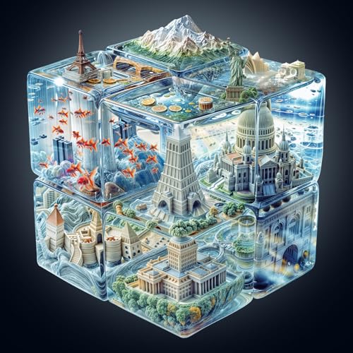 WOODBESTS Wooden Puzzles for Adults, Cube City Wood Puzzles Adult(90 Pieces, S, 8.5 * 7.8in), Unique Shape Wooden Animal Jigsaw Puzzles, Birthday Gifts for Adults Family Game - color: Cube City, size: Small