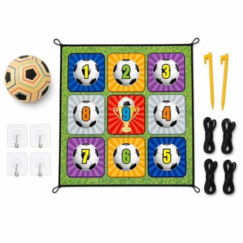 predolo Tacky Practice Mat Target Game, Childrens 150x150cm, Soft Material Soccer Practice Mat for Kids 7-14 Years, Indoor Outdoor Soccer Set