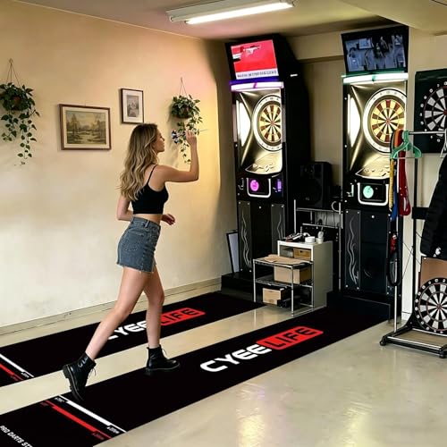 Dart Mat with Throw Line,Portable Floor Protection with Throw Line Non-Slip - Dart Carpet Mats,for Recreation Center Sports Club Basement Entertainment Area Garage Dormitory - size: A