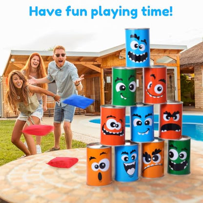 Hungdao 3 Sets Carnival Games Combo Set, Dart Board with Balls Plastic Cones Ring Bean Bags Toss Game for Boys Girls Adults Family Birthday Yard Indoor Outdoor - style: Fun Style