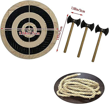 Dart Board, Wooden Target Board Set, Dart and Axe Game Target Darts Throwing Axe Paulownia Round Board, Can Also Be Used for Wall Decoration Pendants