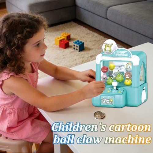 Mini Claw Machine for Kids Small Vending Machine Toys Adorable Animal Theme Arcades Game Party Toy Birthday Gifts for Children,3.7X5.1in - color: Green