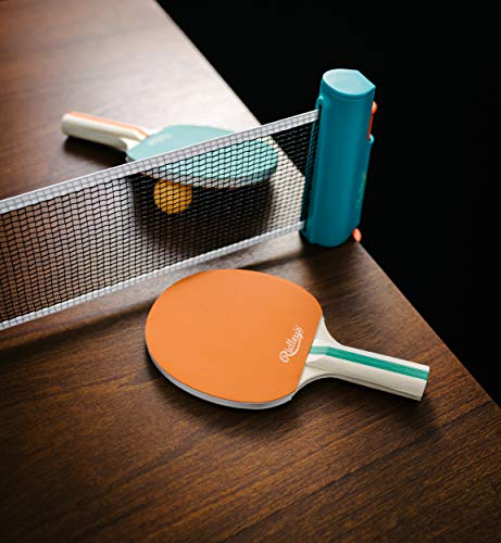 Ridley's Portable Travel 6-Piece Table Tennis Set for Adults and Children – Tabletop Ping Pong Kit Makes Any Table a Tennis Court – Easily Attaches to Tables up to 60” Wide