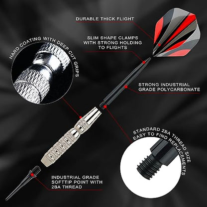 Steel Tip Darts Set 18 Grams15 Pack Steel Barrels - style: s pc 15