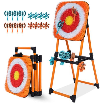 Axe Throwing Game Bristle Target with 16 Throwing Axes, Axe Throwing Outdoor Games for Kids Adults and Family, Backyard Games, Yard Game