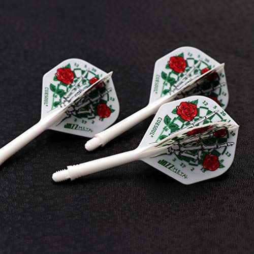 CUESOUL ROST Integrated Dart Shaft and Dart Flight Standard/Slim/Diamond/Big Wing/Tear/Diamond - color: 28mm-Standard Shape-Rose Skull