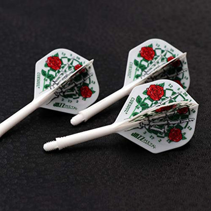 CUESOUL ROST Integrated Dart Shaft and Dart Flight Standard/Slim/Diamond/Big Wing/Tear/Diamond - color: 28mm-Standard Shape-Rose Skull