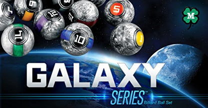 McDermott Galaxy Series Professional Billiards Pool Balls in High Gloss Metallic Silver Texture
