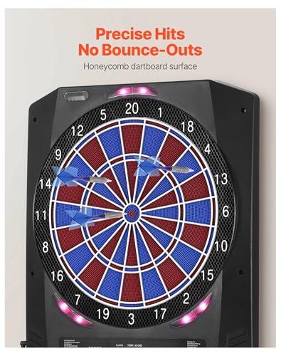 Electronic Dart Board, 13.5" Target Dartboard with 45 Games, 8 Players, LED Scoring, 6 Darts & 50 Tips - Home, Party, Bar Game