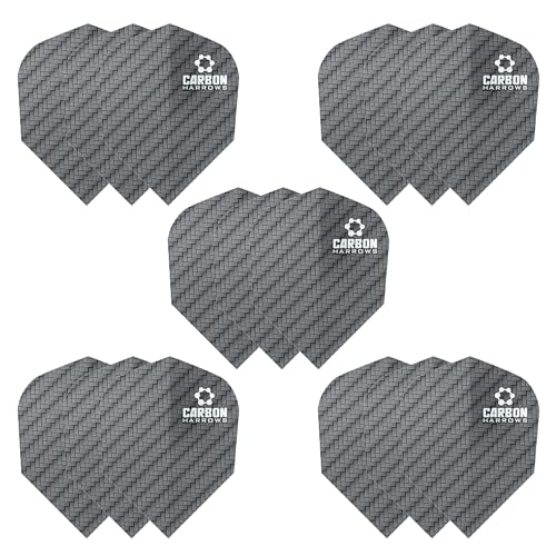 Harrows Carbon Dart Flights | 5 x Sets Darts Flights (15 Flights Total) I 100 Micron Dart Flights I Premium Extra Strong Made in UK I Professional Darts Accessories I Black Dart Flights - color: Black