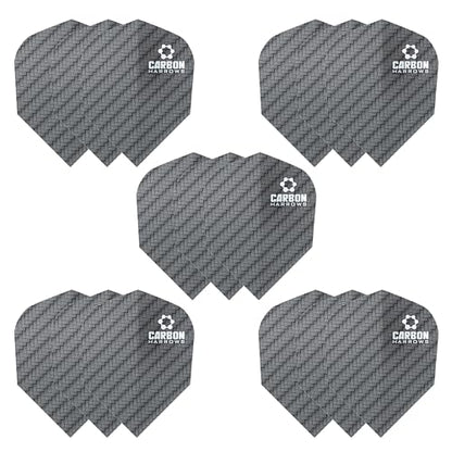 Harrows Carbon Dart Flights | 5 x Sets Darts Flights (15 Flights Total) I 100 Micron Dart Flights I Premium Extra Strong Made in UK I Professional Darts Accessories I Black Dart Flights - color: Black