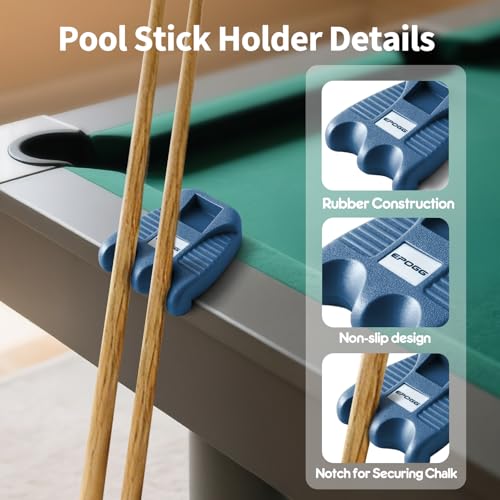Cue Rack, Portable Weighted Billiard Cue Holder with Chalk Holder, Blue (2 Holes) - style: 2 Holes-Blue