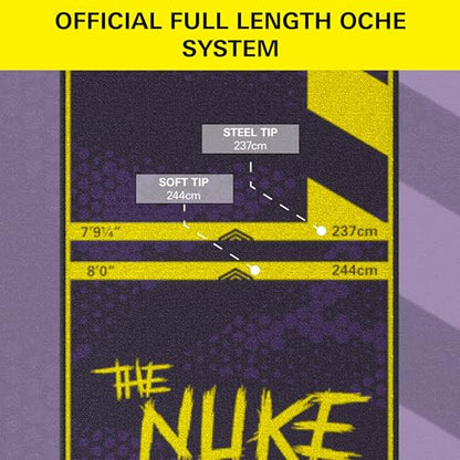 Target Darts Luke Littler Dart Mat, The Nuke Darts Mat | Dart Oche Mat with Soft Tip and Steel Tip Throw Line Distances | Non Slip Carpet Mats for Floor and Dart Tips Protection