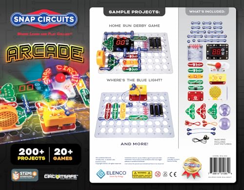 Snap Circuits “Arcade”, Electronics Exploration Kit, Stem Activities for Ages 8+, Full Color Project Manual (SCA-200) - style: Arcade