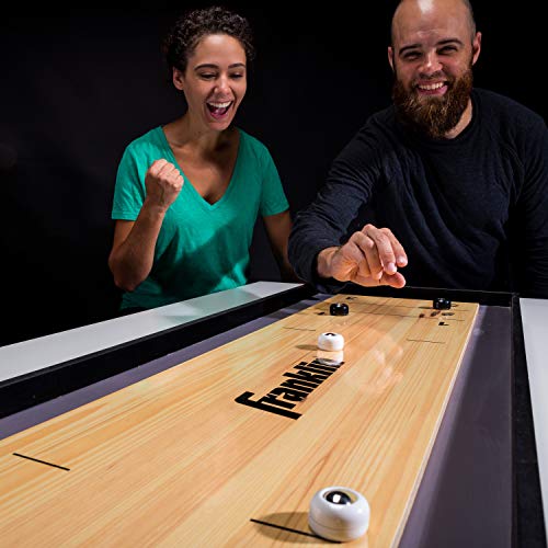Franklin Sports 2-in-1 Shuffleboard Table and Curling Set - Portable Tabletop Set Includes 8 Rolling Mini Pucks - 45"