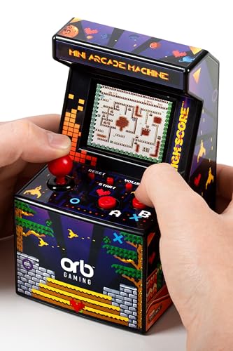 Orb - Mini Arcade Machine, 300 in-Built Games, 8-Bit Retro Arcade Games, 2.5” Full Colour Screen, 8-Way Joystick, 2 Buttons, Volume Control - color: Arcade 300 (300 Games)