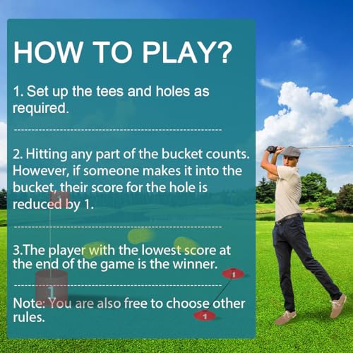 Golf Yard Bucket Games 3 Holes Golf Practice Game with Flag, Golf Chipping Game for Kids and Adults Outdoor, Indoor, Park, Beach, Backyard, Lawn - size: 3 SET