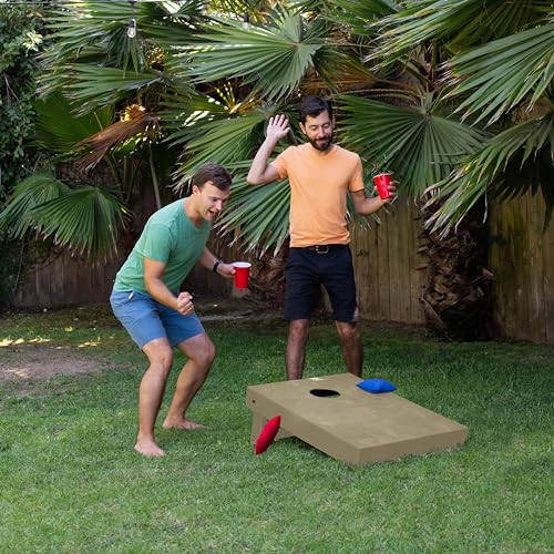 Customized Solid Wood Tailgate Cornhole Set 3 Feet x 2 Feet Includes Set of 8 Bags and Carrying Case with Optional Scorekeeper and Lamination