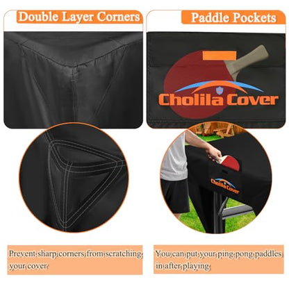 Ping Pong Table Cover, Outdoor/Indoor Premium Durability Oxford Fabric Ping Pong Table Cover, All Weather Resistant Table Tennis Cover - style: Flat - Outdoor