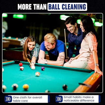 Billiard Ball Cleaning Towel Pack of 3 - Cue Cleaner Microfiber Towel, Pool Ball Cleaner, Table Felt, Shaft Accessories Cleaner - Lint-Free Maintenance, Polishing, Dirt and Dust Removal, 11.25"x11.25"