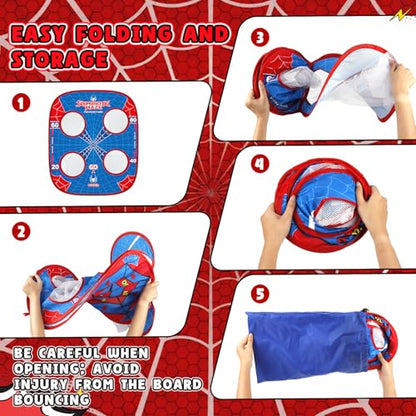 Spider Bean Bag Toss Game, Cornhole Board Outdoor Toys for Kids Age 4-12 | Outdoor Toys for Toddlers, Family Party Activity, Yard Backyard Beach Lawn Camping Game, Christmas Birthday Gift for Boys