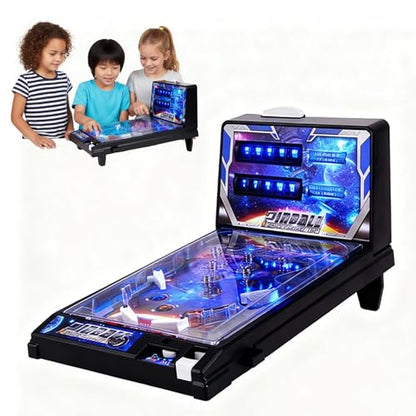 Classic Pinball Machine for Kids, Compact Tabletop Toy with Light, Retro Fun Pinball Game, Action and Reflex Arcade Game, for Children and familiy