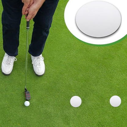 RoundFunny 6 Pcs Golf Putting Target Hole Cup Bulk Golf Goal Circles Putt Disk Green Accessories for Golfers Putting Training Indoors Practice Outdoors Aid - size: 4.25 x 4.25 x 0.08", style: White
