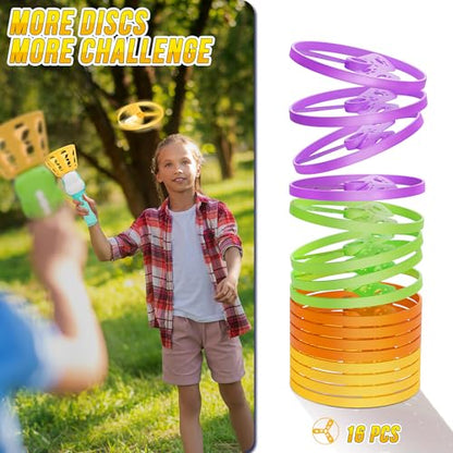Outside Toys for Kids Ages 4-8 Electric Manual Capture Catching Game for Kids, Automatic Flying Disc Launcher Outdoor Indoor Toy, Chasing Toy for Boys Girls, Perfect Yard Beach Family Game