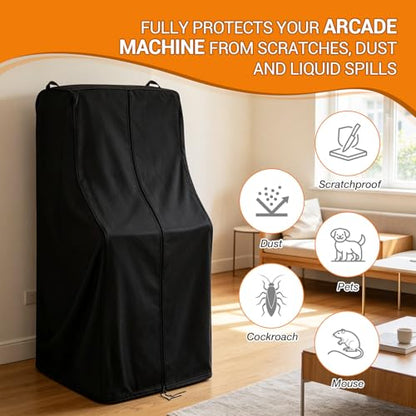 Arcade Machine Cover, Heavy-Duty Waterproof Protection for Pinball & Arcade Cabinets, Fits Most Standard Home Game Machines - size: 31"L x 22"W x 66"H