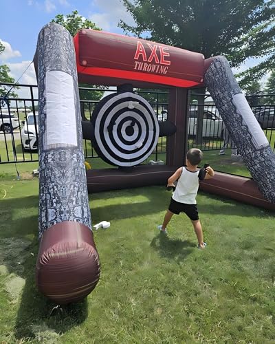 Inflatable Axe Throwing Game Inflatable Toss Target Dart Board with Blower, Axe Throwing Set Commercial Grade Rental Game Outdoor Indoor - style: Single AXE